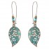 Retro Hollow Leaf Drop Earrings Bohemian Bronze Plated Women Jewelry