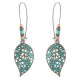 Retro Hollow Leaf Drop Earrings Bohemian Bronze Plated Women Jewelry