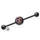 Retro Industrial Barbell Skull Ear Holes Trendy Ear Stud Female Male