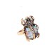 Retro Ladybug Women Ring Colorful Rhinestone Finger Ring Bronse Metal Ring