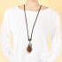 Retro Leaves Long Style Necklace Alloy Ikeramic Sweater Necklace For Women