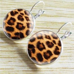 Retro Leopard Print Earrings Time Gem Ear Drop Earring Ethnic Jewelry For Women