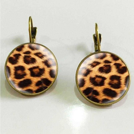 Retro Leopard Print Earrings Time Gem Ear Drop Earring Ethnic Jewelry For Women