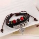 Retro Life Tree Multi Layer Bracelet Alloy Leather Beaded Bracelet For Women