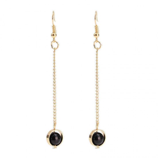 Retro Long Ear Drop Crystal Asymmetric Personality Earrings