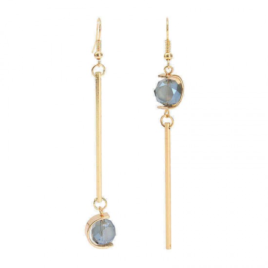 Retro Long Ear Drop Crystal Asymmetric Personality Earrings