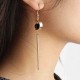 Retro Long Ear Drop Crystal Asymmetric Personality Earrings