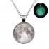 Retro Luminous Moon Long Necklace Sliver Alloy Sweater Necklace Unisex