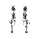 Retro Magic Hands Spider Drop Crystal Silver Dangle Earring Gift for Women