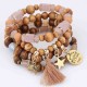 Retro Mix Color Beaded Bracelet Bohemian Butterfly Stars Multi Layer Bracelet For Women