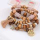 Retro Mix Color Beaded Bracelet Bohemian Butterfly Stars Multi Layer Bracelet For Women