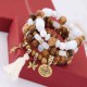 Retro Mix Color Beaded Bracelet Bohemian Butterfly Stars Multi Layer Bracelet For Women