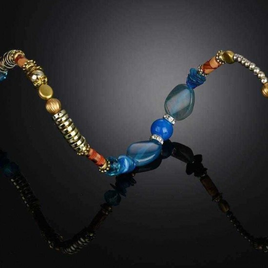 Retro Multi Layer Beaded Bracelet Agate Stone Winding Bracelet For Women Ethnic Jewelry