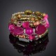 Retro Multi Layer Beaded Bracelet Agate Stone Winding Bracelet For Women Ethnic Jewelry