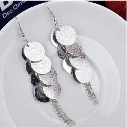 Retro Multilayer Round Tassel Dangle Drop Earring Women Jewelry