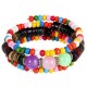 Retro Multilayer Wood Resin Tibetan Buddhist Colorful Bead Bracelet for Women