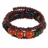 Retro Multilayer Wood Resin Tibetan Buddhist Colorful Bead Bracelet for Women