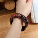 Retro Multilayer Wood Resin Tibetan Buddhist Colorful Bead Bracelet for Women