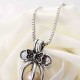 Retro Pearl Necklace Cute Bowknot Butterfly Charm Openable Hollow Ball Pendant Chain Women Jewelry