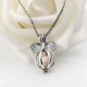 Retro Pearl Necklace Cute Bowknot Butterfly Charm Openable Hollow Ball Pendant Chain Women Jewelry