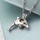 Retro Pearl Necklace Cute Fashion High Polished Dolphin Pendant Chain Jewelry for Women Men Gift