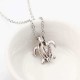 Retro Pearl Necklace Fashion Silver Color Hollow Openable Turtle Can Open Pendant Women Jewelry