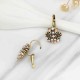 Retro Rhinestone Flower Earrings Diamond Pearl Ear Drop Earring For Women