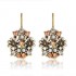 Retro Rhinestone Flower Earrings Diamond Pearl Ear Drop Earring For Women