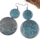 Retro Sculpture Double Round Drop Earring Noble Women Earrings