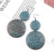 Retro Sculpture Double Round Drop Earring Noble Women Earrings