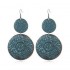 Retro Sculpture Double Round Drop Earring Noble Women Earrings