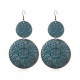 Retro Sculpture Double Round Drop Earring Noble Women Earrings