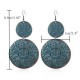 Retro Sculpture Double Round Drop Earring Noble Women Earrings