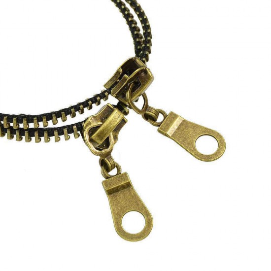 Retro Simple Funny Double-deck Zipper Anklet