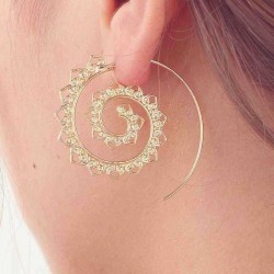 Retro Spiral Heart-Shaped Earrings Exaggerated Fashion Jewelry Earring For Women