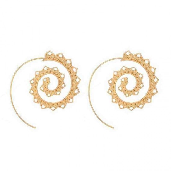 Retro Spiral Heart-Shaped Earrings Exaggerated Fashion Jewelry Earring For Women