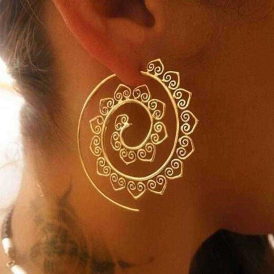 Retro Spiral Heart-Shaped Earrings Exaggerated Fashion Jewelry Earring For Women