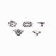 Retro Style Carved Gemstone Ring Set 10 Pieces Sliver Alloy Rings Kit Women's Joint Rings