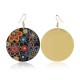 Retro Style Round Flower Earrings Round Sheet Ethnic Style Ear Drop Earring For Women