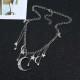 Retro Tassels Moon Star Necklace Rhinestone Pendant Alloy Necklace For Women