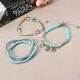 Retro Triple Coins Pendant Bohemian Multilayer Beads Bracelet Best Gift Jewelry for Women