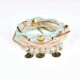 Retro Triple Coins Pendant Bohemian Multilayer Beads Bracelet Best Gift Jewelry for Women