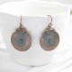 Retro Women Alloy Round Growth Ring Drop Earrings Gift