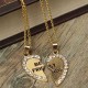 Rhinestone Broken Heart Double Parts Best Friend Pendant Necklaces