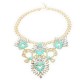 Rhinestone Crystal Acrylic Flower Leaf Pendant Choker Necklace