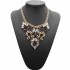 Rhinestone Crystal Acrylic Flower Leaf Pendant Choker Necklace