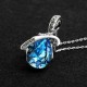 Rhinestone Crystal Water Drop Pendant Necklace For Women