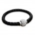 Rhinestone PU Leather Cuff Bracelet Magnetic Buckle Wrap Wristband