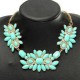 Rhinestone Resin Flower Choker Pendant Statement Necklace For Women