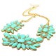 Rhinestone Resin Flower Choker Pendant Statement Necklace For Women